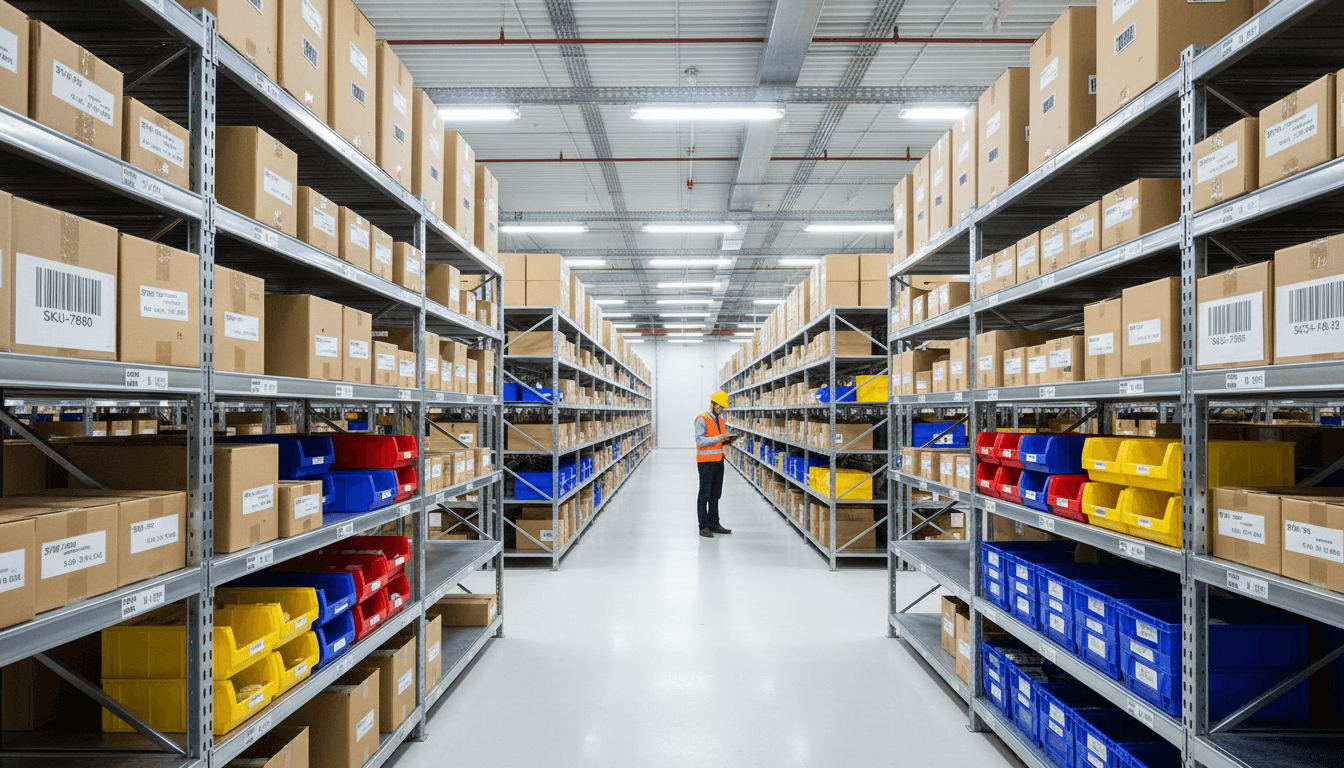 Organized warehouse with wholesale products